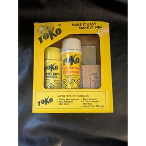 Vintage Toko Alpine Wax Kit Ski Snowboard Tuning Swing Wax Remover Scraper NEW